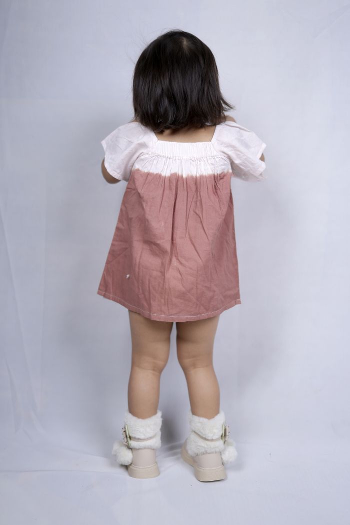 Berry Cream Button Dress