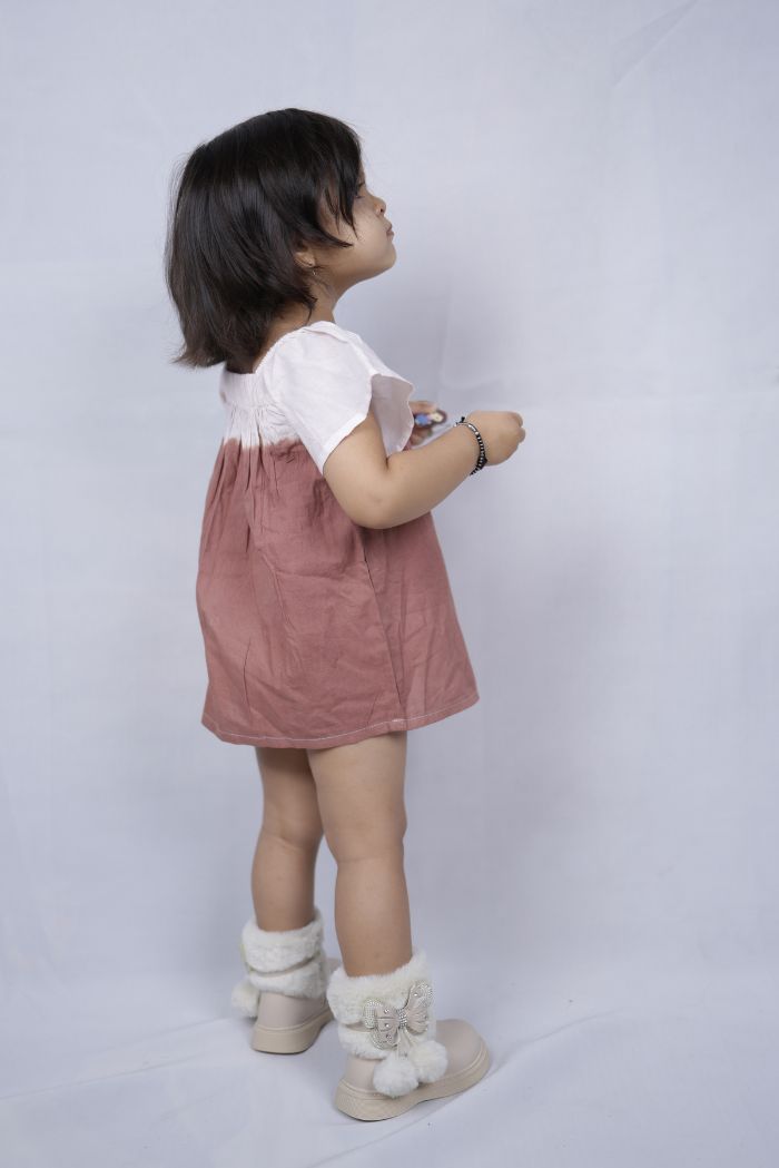 Berry Cream Button Dress