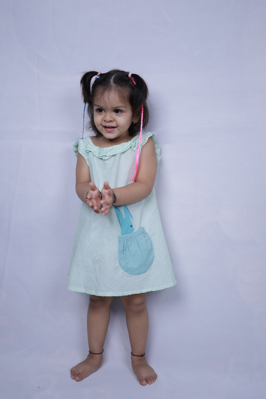 Mint Bunny Pocket Dress