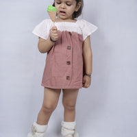 Berry Cream Button Dress