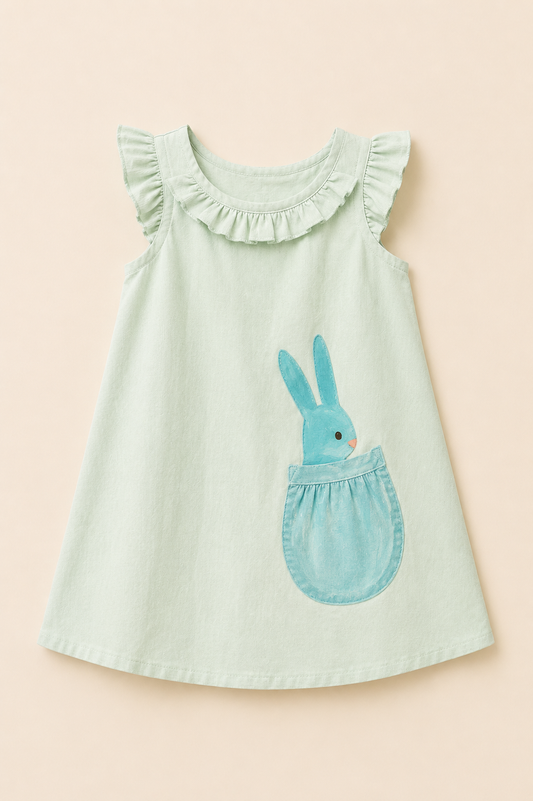 Mint Bunny Pocket Dress