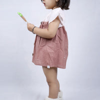 Berry Cream Button Dress