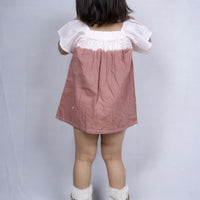 Berry Cream Button Dress
