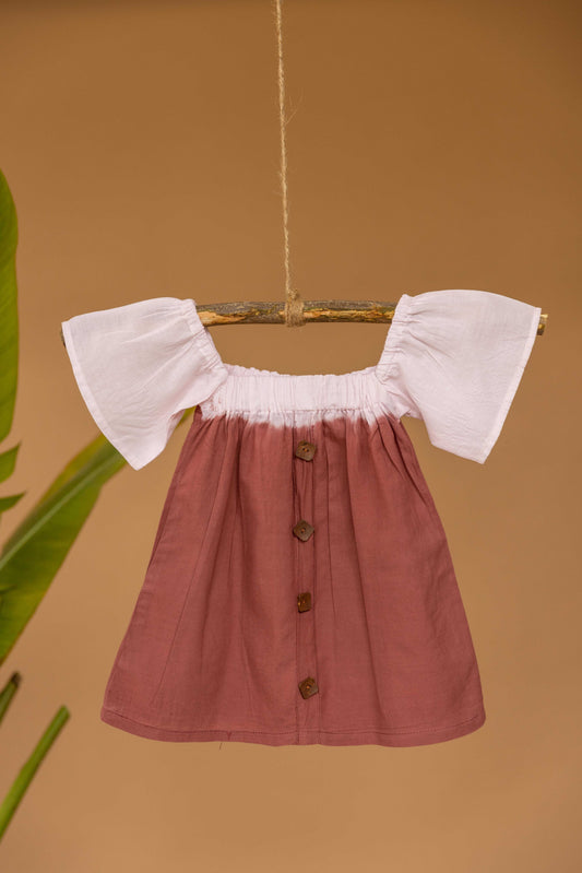 Berry Cream Button Dress